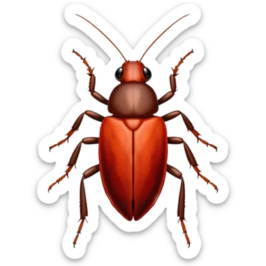 cockroach with "RED" written on its back sticker