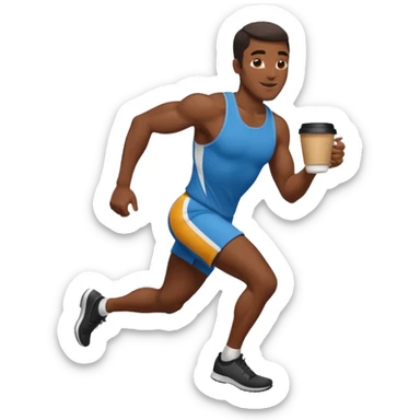 Morning Coffee Runner black man  sticker