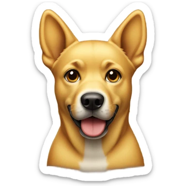 Yellow dog brown ears  sticker