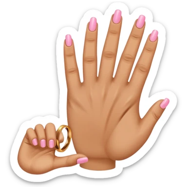 A hand emoji where your pinky finger my finger and your ring finger are sticking down but your other fingers are sticking up sticker