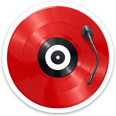 red vinyl record sticker