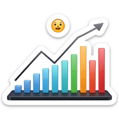 Cinematic realistic 2d growing graph sticker
