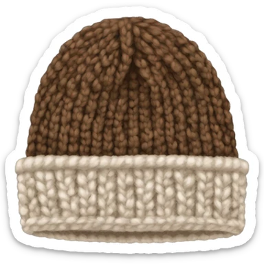 Brown knitted wool cap piece of clothing sticker