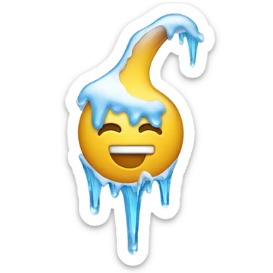 Smiley face with icicle instead of teardrop sticker