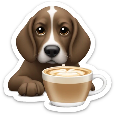 Dog drinking a latte while sleeping￼ sticker
