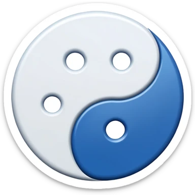 blue ying yang sticker