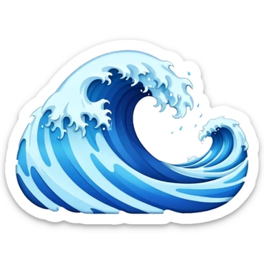 glitter blue wave sticker