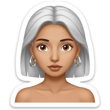 A woman with a RING on the eyebrow and ring on the lower lip. sticker