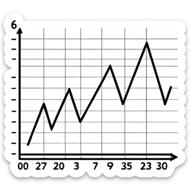 A line graph in the style of a Japanese sketch sticker