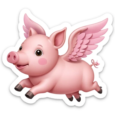 Flying pig sticker