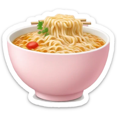 Ramen in a light pink bowl sticker