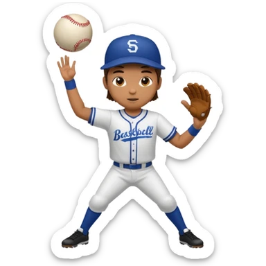 hacer el lanzamiento  de pelota jugador basebal sticker