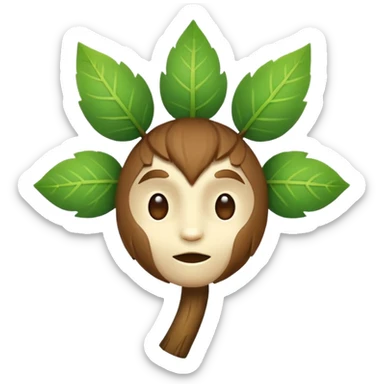 woodland spirit shaking head with leaf cross symbol sticker