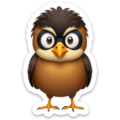 A cute common myna bird cute emoji sticker