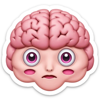 cute brain with only eyes sticker
