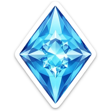 Create a custom emoji badge featuring a stylized, glossy letter “S”. Style it after the Diamond rank from League of Legends. Use crystalline blue tones, sharp reflections, faceted textures, and a high-end glowing frame.
 sticker