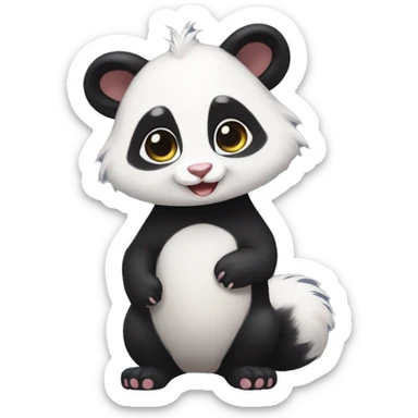 Cute skunk-panda-ferret-cat-hybrid full body sticker