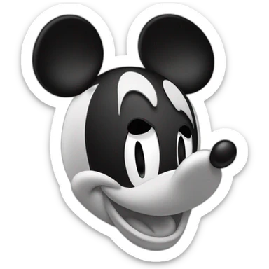 Mickey mouse blak and wite sticker