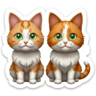 2 cats head sticker