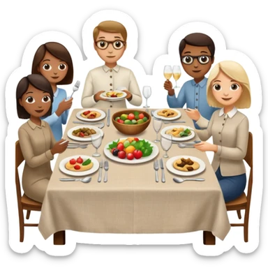 set table for shared dining with people sticker