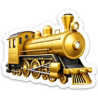 Golden locomotive pawn  sticker