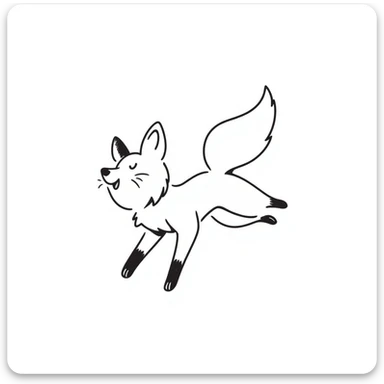 fox hand drawn doodle style sticker