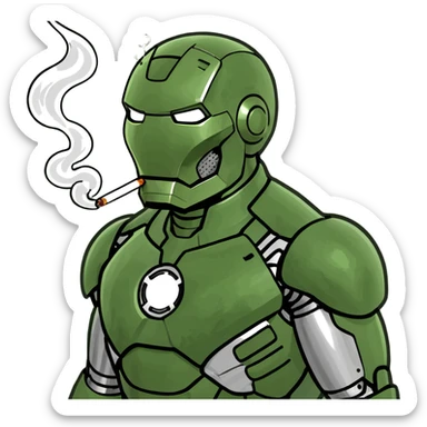 Iron man smoking a blunt sticker