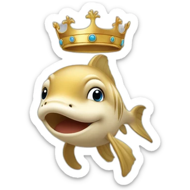 un dauphin avec une couronne sticker