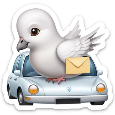 Dove with letter pope in car sticker