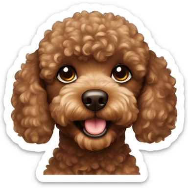 Brown toy poodle sticker