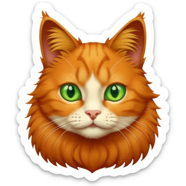 orange cat with green eyes sticker