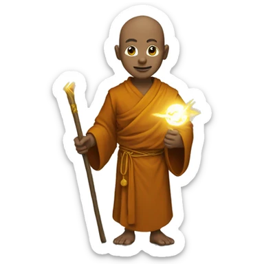 monk with a lightning staff sticker