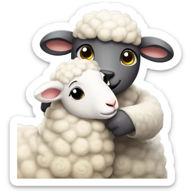 Sheep hugs sheep sticker