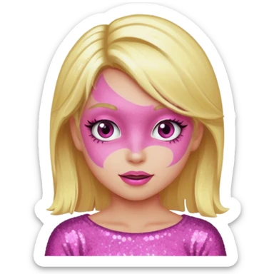 glitter pink girl naughty sticker