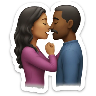 woman and man kiss sticker