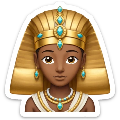 Pharaoh: Bandaged body with golden headdress and jeweled amulet.
 sticker