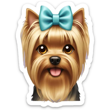 Yorkshire Terrier with a bow  sticker