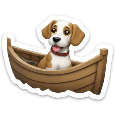 Perro navegando en un barco sticker