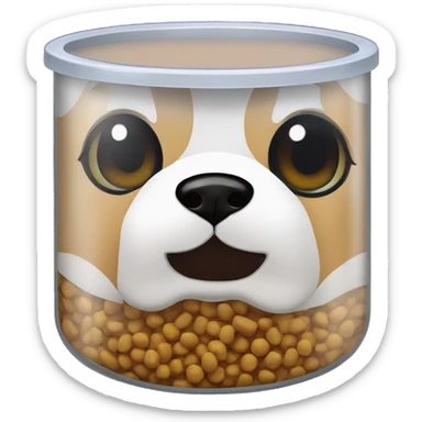 dog food glass pot sticker