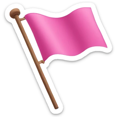 Pink flag emogy sticker