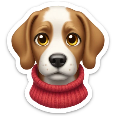 Fee dog wearing sweater  sticker