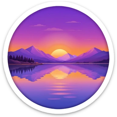 lake sunset sticker