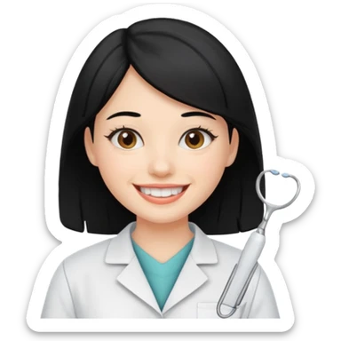 estudiante mujer de odontología con el cabello negro  sticker