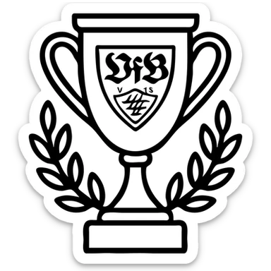 VfB Stuttgart trophy, football club, classic silver trophy with laurel wreath, elegant design sticker