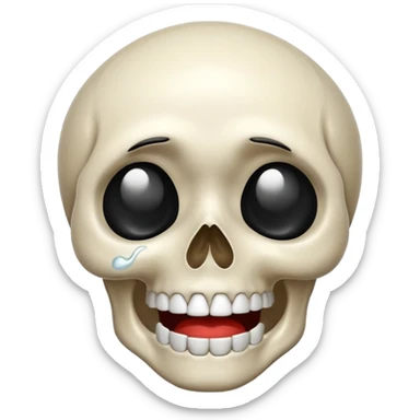 Crying, laughing, skull emoji  sticker