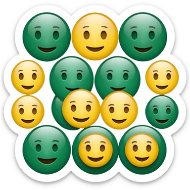 Emoji minimalista inspirado na Mega-Sena: formato circular, fundo verde (#0f8b4e), seis bolinhas brancas no centro com números aleatórios entre 01 e 60, estilo flat design, traços limpos, leve brilho e micro sombra para dar volume, visual moderno e oficial, sem texto sticker