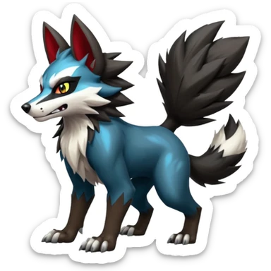Shiny Epic Handsome Cool Badass Obstagoon-Luxray-Lycanroc-fusion sticker