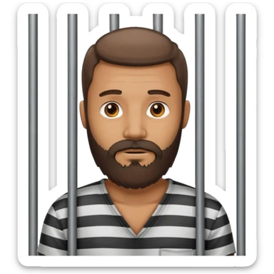 Bearded prisoner behind bars sticker