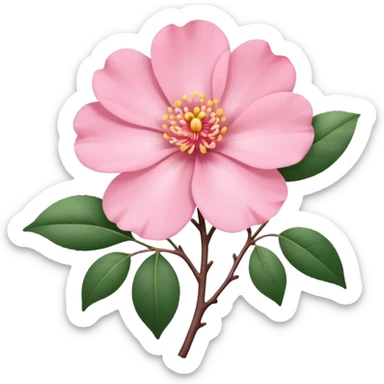 camélia pink with branch  sticker