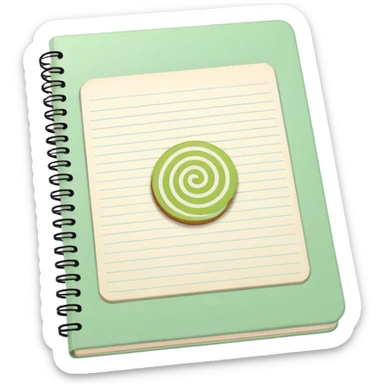 pale green note book with cute stickers sticker